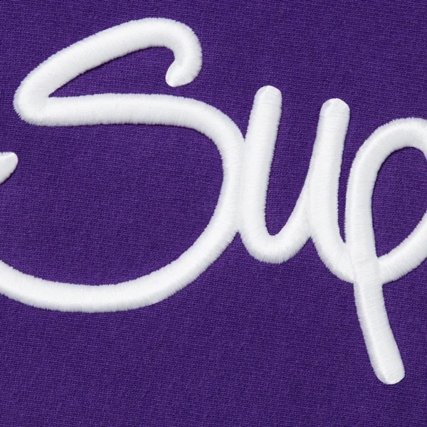 SUPREME RAISED HANDSTYLED HOODED SWEATSHIRT-PURPLE