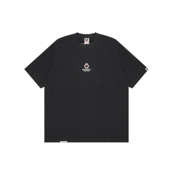AAPE CLOVER RUBBER LOGO TEE-WASHED BLACK