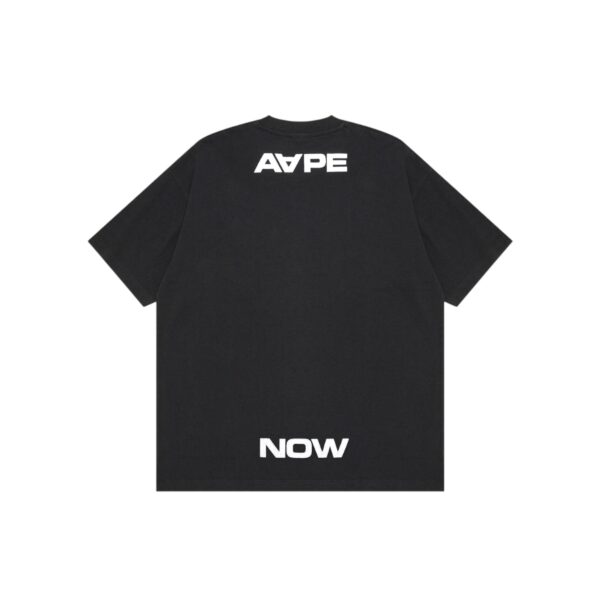 AAPE CLOVER RUBBER LOGO TEE-WASHED BLACK