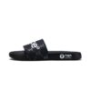 AAPE MOON FACE EMBOSSED LOGO SLIDES-BLACK