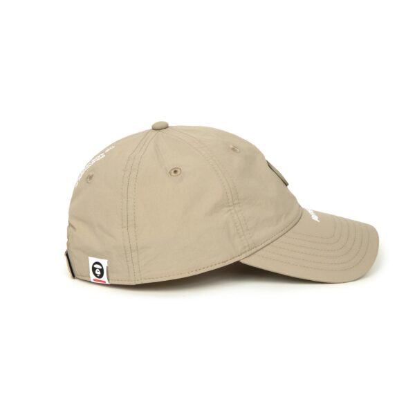 AAPE MOON FACE RUBBER LOGO 6 PANEL CAP-BEIGE