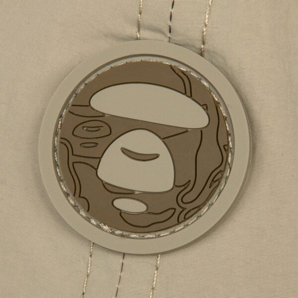 AAPE MOON FACE RUBBER LOGO 6 PANEL CAP-BEIGE