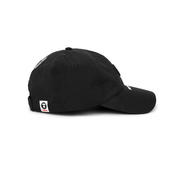 AAPE MOON FACE RUBBER LOGO 6 PANEL CAP-BLACK