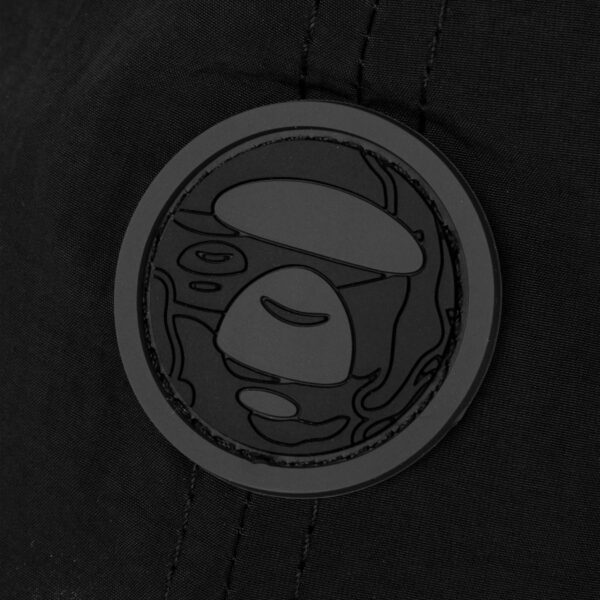 AAPE MOON FACE RUBBER LOGO 6 PANEL CAP-BLACK