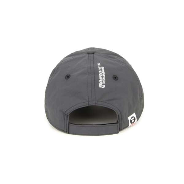 AAPE MOON FACE RUBBER LOGO 6 PANEL CAP-WASHED BLACK