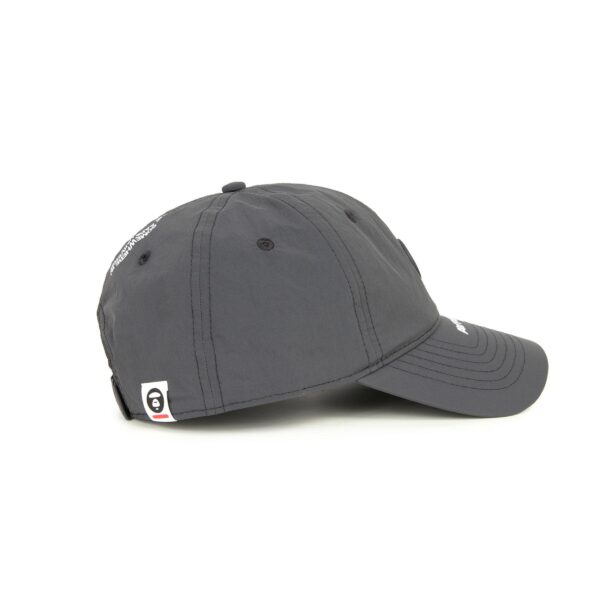 AAPE MOON FACE RUBBER LOGO 6 PANEL CAP-WASHED BLACK