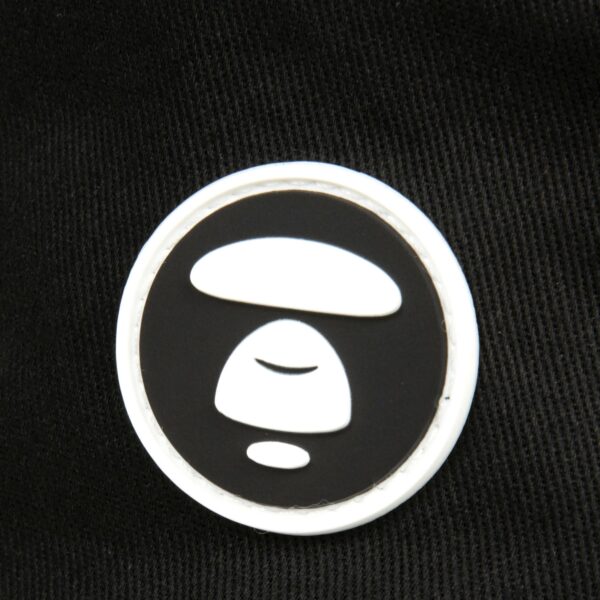 AAPE MOON FACE RUBBER LOGO BUCKET HAT-BLACK