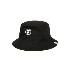 AAPE-MOON-FACE-RUBBER-LOGO-BUCKET-HAT--BLACK AAPE MOON FACE RUBBER LOGO BUCKET HAT-BLACK