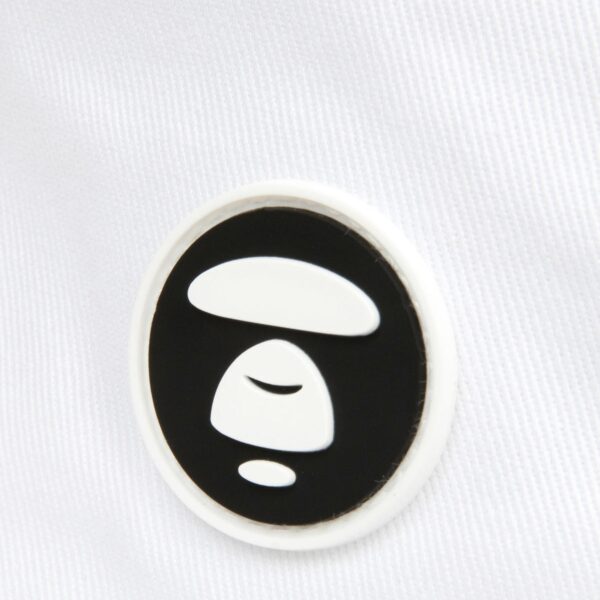 AAPE MOON FACE RUBBER LOGO BUCKET HAT-WHITE