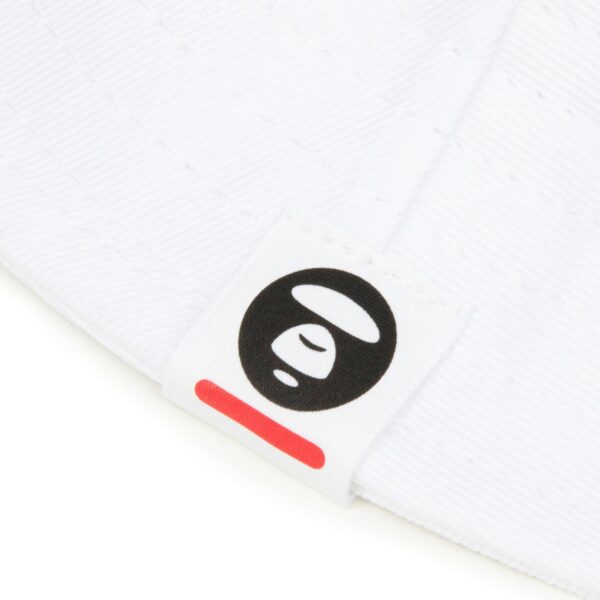 AAPE MOON FACE RUBBER LOGO BUCKET HAT-WHITE