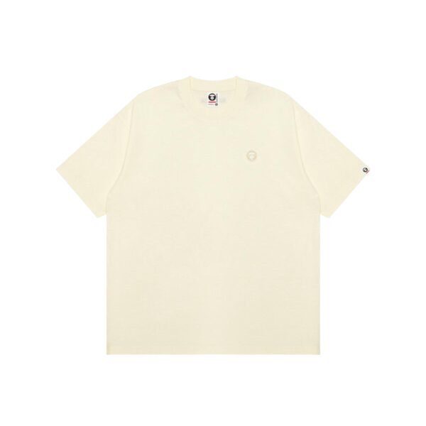 AAPE MOONFACE RUBBER LOGO TEE-IVORY