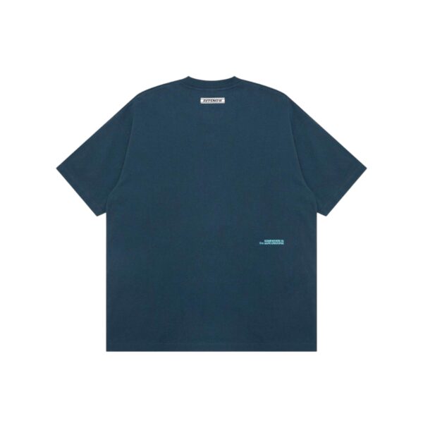 AAPE MOONFACE RUBBER LOGO TEE-NAVY