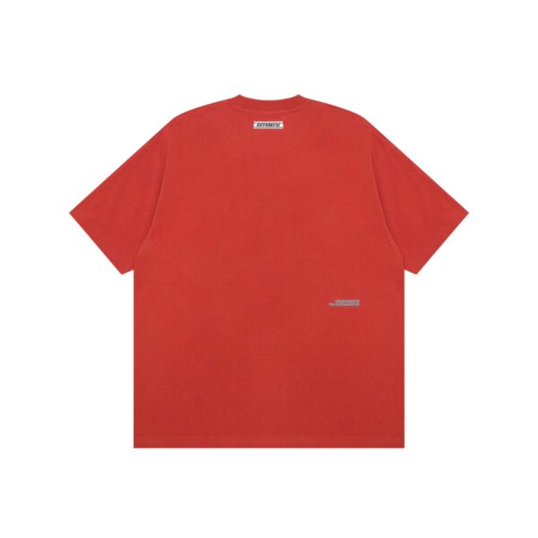 AAPE MOONFACE RUBBER LOGO TEE-RED