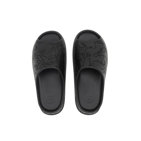 AAPE NOW DEBOSSED LOGO SLIDES-BLACK