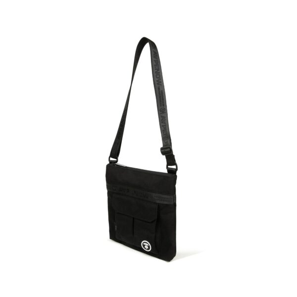 AAPE RUBBER PATCH LOGO CORDURA FABRIC SLINGBAG-BLACK