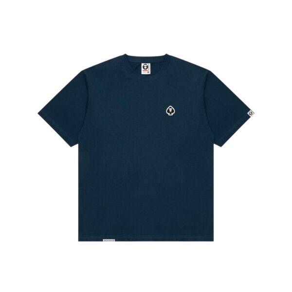 AAPE SPADE RUBBER LOGO TEE-NAVY