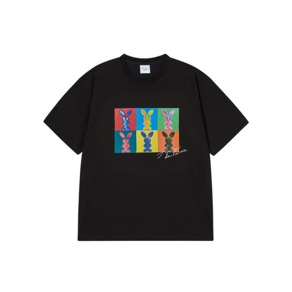 ACME DE LAVIE ALIEN RABBIT POP ART TEE-BLACK