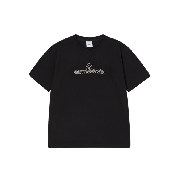 ACME DE LAVIE EMBROIDERED ROUNDING SYMBOL TEE-BLACK