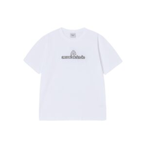 ACME DE LAVIE EMBROIDERED ROUNDING SYMBOL TEE-WHITE