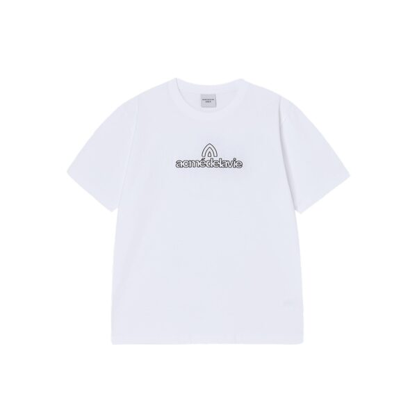 ACME DE LAVIE EMBROIDERED ROUNDING SYMBOL TEE-WHITE