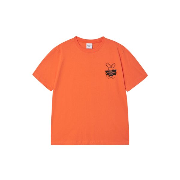 ACME DE LAVIE NEWSPAPER RABBIT TEE-ORANGE