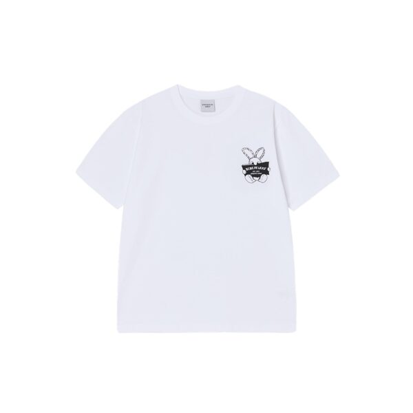 ACME DE LAVIE NEWSPAPER RABBIT TEE-WHITE