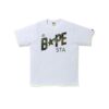 BAPE 1ST CAMO BAPESTA LOGO TEE-GREEN CAMO/WHITE