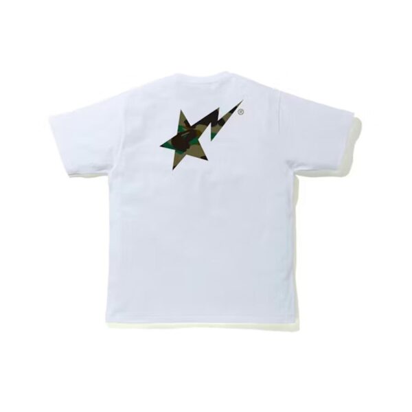 BAPE 1ST CAMO BAPESTA LOGO TEE-GREEN CAMO/WHITE