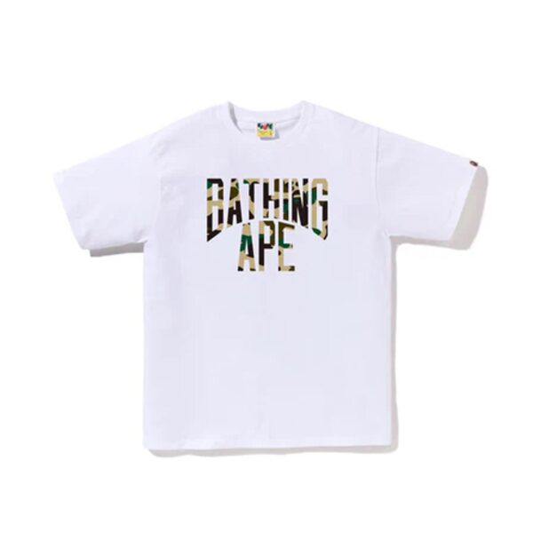 BAPE 1ST CAMO NYC LOGO TEE-YELLOW CAMO/WHITE