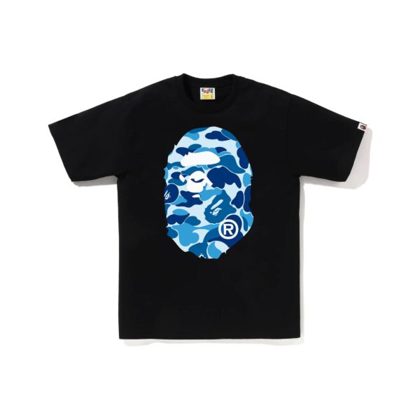 BAPE ABC CAMO BIG APE HEAD TEE-BLUE/BLACK