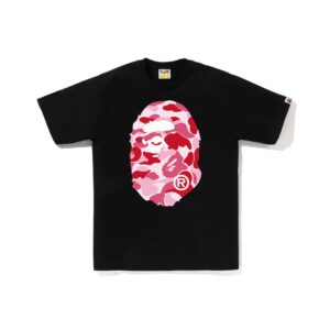 BAPE-ABC-CAMO-BIG-APE-HEAD-TEE--PINK-BLACK BAPE ABC CAMO BIG APE HEAD TEE-PINK/BLACK
