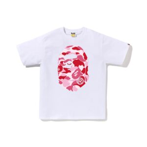 BAPE-ABC-CAMO-BIG-APE-HEAD-TEE--PINK-WHITE BAPE ABC CAMO BIG APE HEAD TEE-PINK/WHITE
