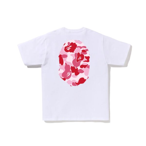 BAPE ABC CAMO BIG APE HEAD TEE-PINK/WHITE