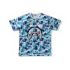 BAPE BIG ABC CAMO SHARK TEE-BLUE