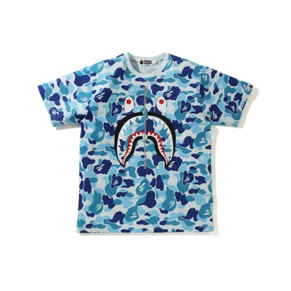 BAPE BIG ABC CAMO SHARK TEE-BLUE