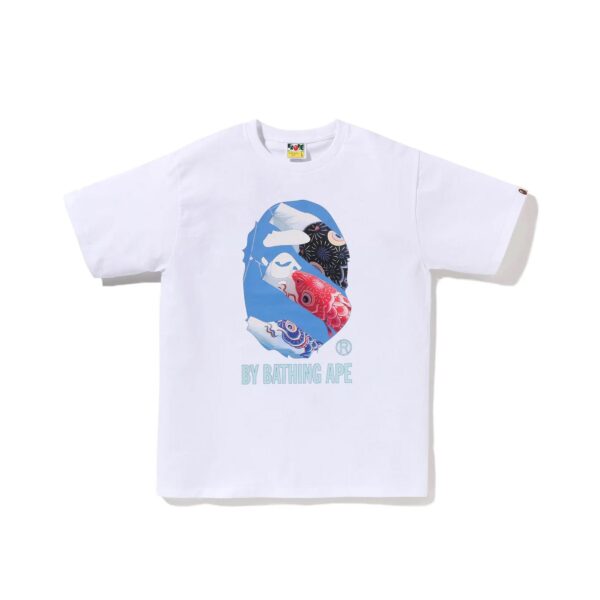 BAPE CARP PHOTO BY BATHING APE TEE-WHITE