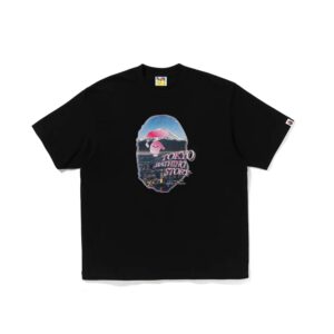 BAPE-CITYSCAPE-APE-HEAD-RELAXED-FIT-TEE--BLACK BAPE CITYSCAPE APE HEAD RELAXED FIT TEE-BLACK