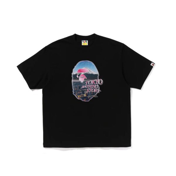 BAPE CITYSCAPE APE HEAD RELAXED FIT TEE-BLACK