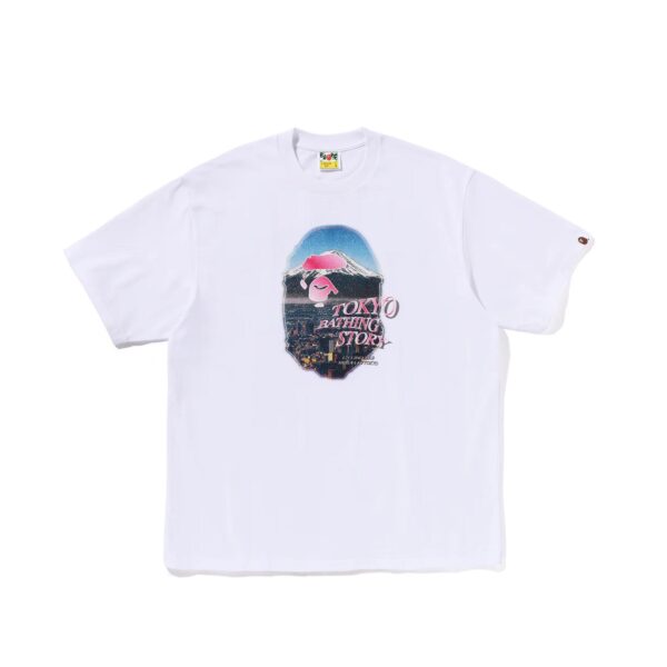 BAPE CITYSCAPE APE HEAD RELAXED FIT TEE-WHITE