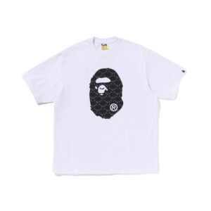 BAPE-COLLEGE-MONOGRAM-APE-HEAD-RELAXED-FIT-TEE--BLACK-WHITE BAPE COLLEGE MONOGRAM APE HEAD RELAXED FIT TEE-BLACK/WHITE