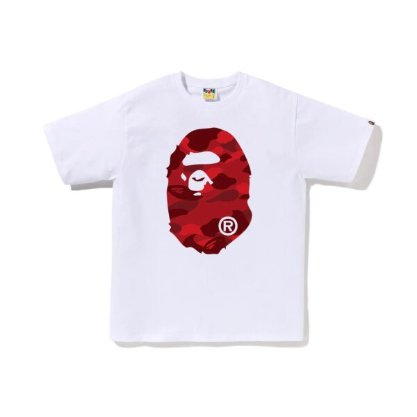 BAPE COLOR CAMO BIG APE HEAD TEE-RED/WHITE