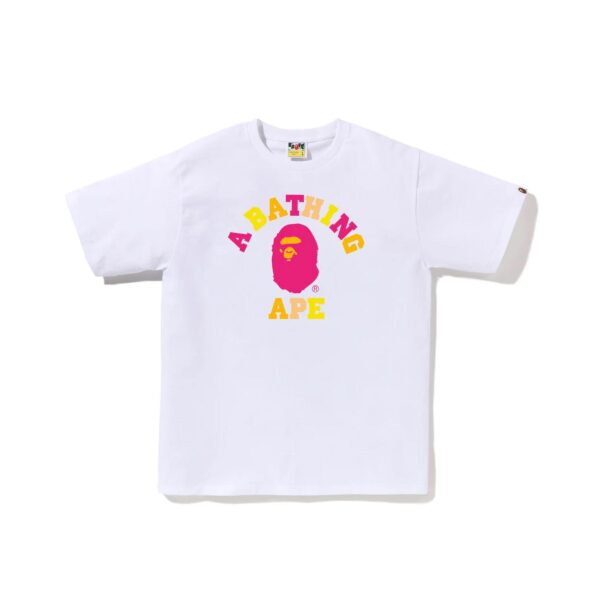 BAPE COLORS COLLEGE TEE-WHITE