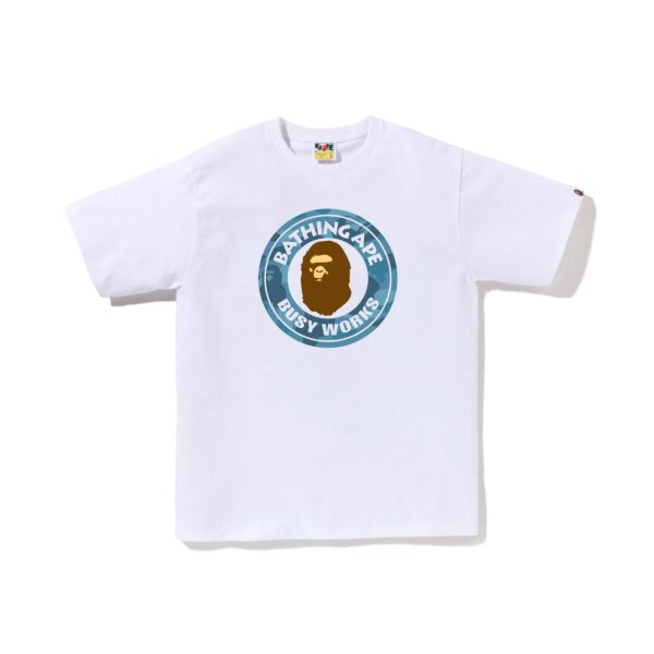 BAPE HONEYCOMB CAMO BUSYWORKS TEE-BLUE/WHITE