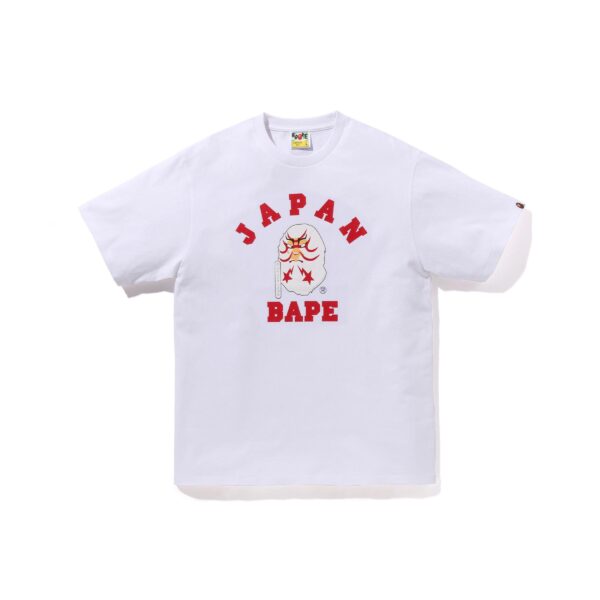 BAPE JAPAN COLLEGE KABUKI TEE-WHITE