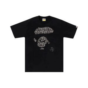 BAPE-LUX-SPORTS-PATTERN-APE-FACE-TEE--BLACK BAPE LUX SPORTS PATTERN APE FACE TEE-BLACK