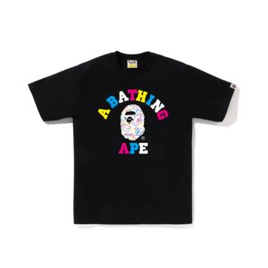 BAPE-NEON-CAMO-COLLEGE-TEE--BLACK BAPE NEON CAMO COLLEGE TEE-BLACK