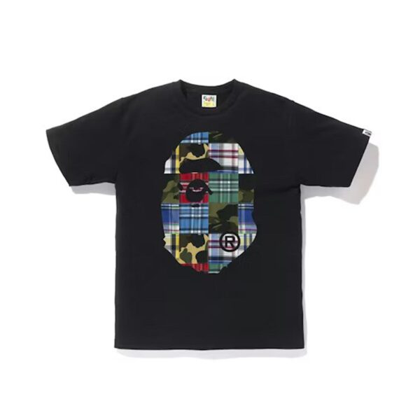 BAPE PATCHWORK BIG APE HEAD TEE-BLACK