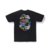 BAPE PATCHWORK BIG APE HEAD TEE-BLACK