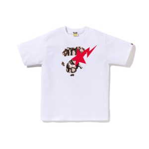 BAPE-TRIBAL-CAMO-APE-FACE-STA-TEE--BEIGE-WHITE BAPE TRIBAL CAMO APE FACE STA TEE-BEIGE/WHITE