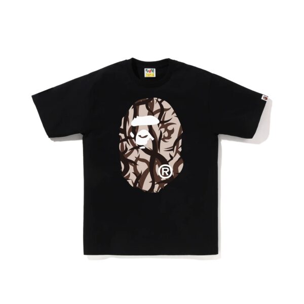 BAPE TRIBAL CAMO BIG APE HEAD TEE-BEIGE/BLACK